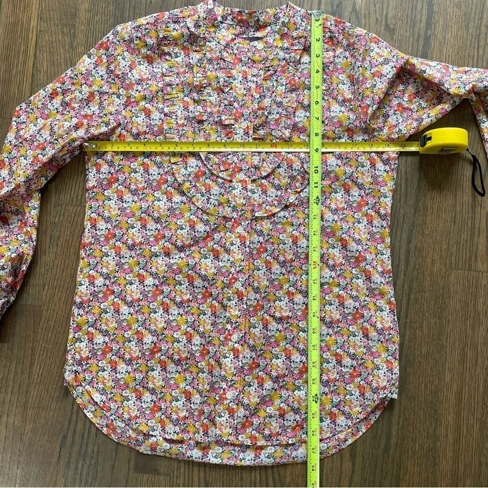 J.Crew Band-collar Ruffle-front shirt in Liberty® Libby Floral Small
